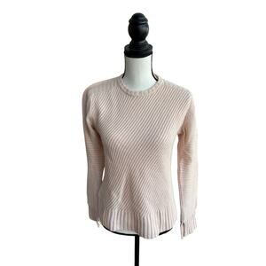 Equipment 100% Cashmere Sweater Pale Pink Ribbed Crewneck Size S $298
